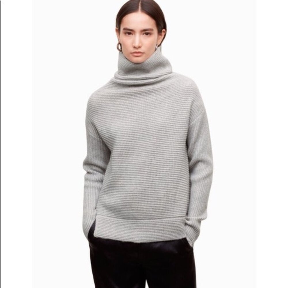 The Group Babaton Waffle Knit Cowl Neck Top